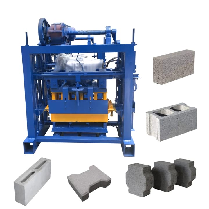 QTJ4 Semi-Automatic Block Machine - Manual concrete Brick Maker