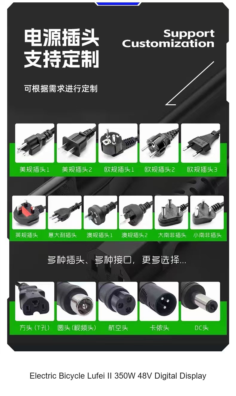 常规电动自行车 路斐款2 350W 48V 数显仪表